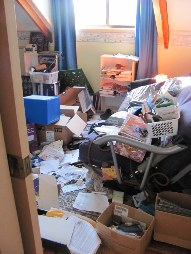 Eek! no wonder we keep the door closed! clutter
